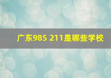 广东985 211是哪些学校